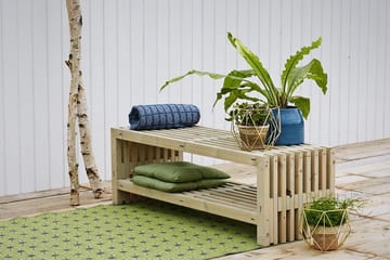 PLUS Rustik trallBänk Utomhus Design 138x49x45cm m/hylla - drivvedsf - Grå|Beige - Utemöbler & utemiljö - Utesoffa - Trädgårdsbänk & utebänk