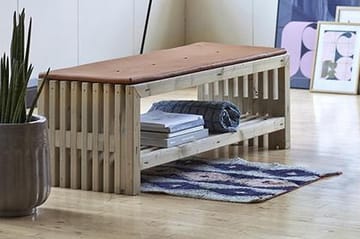PLUS Rustik trallBänk Utomhus Design 138x49x45cm m/hylla - drivvedsf - Grå|Beige - Utemöbler & utemiljö - Utesoffa - Trädgårdsbänk & utebänk