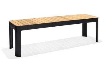 Portals Utebänk 143 cm - Svart/Trä - Utemöbler & utemiljö - Utesoffa - Trädgårdsbänk & utebänk
