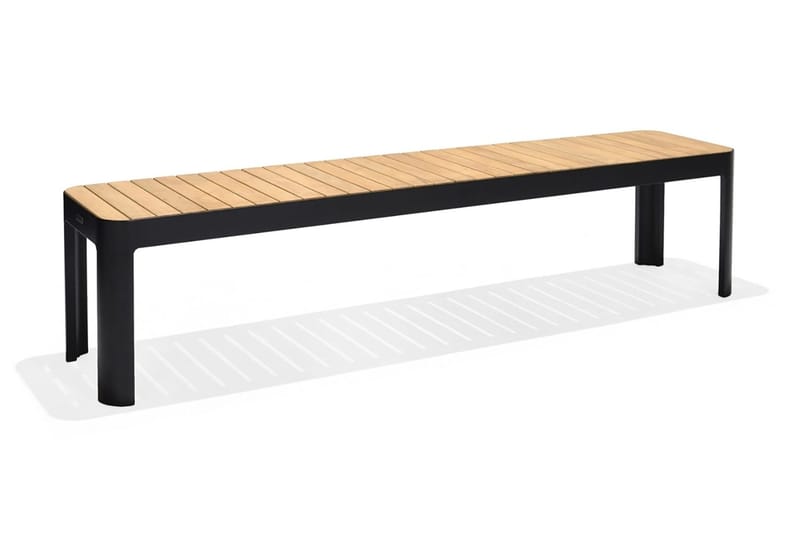 Portals Utebänk 182 cm - Svart/Trä - Utemöbler & utemiljö - Utesoffa - Trädgårdsbänk & utebänk