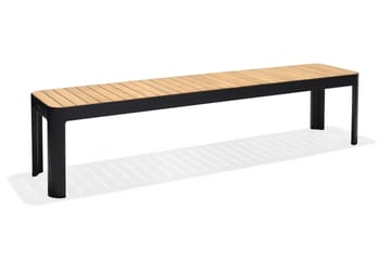 Portals Utebänk 182 cm - Svart/Trä - Utemöbler & utemiljö - Utesoffa - Trädgårdsbänk & utebänk