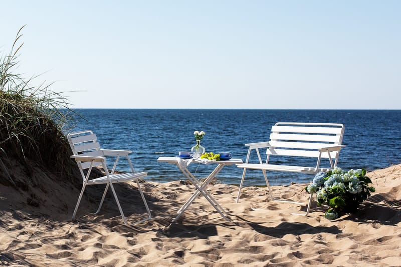 Retro 322 2-sits Bänk Utomhus Vit - Varax - Utemöbler & utemiljö - Utesoffa - Trädgårdsbänk & utebänk