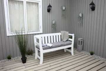 Rosenberg Utesoffa - Vit - Utemöbler & utemiljö - Utesoffa - Trädgårdsbänk & utebänk