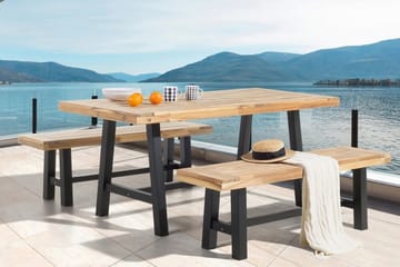 Scania Trädgårdsbänk 140 cm - Brun/Svart - Utemöbler & utemiljö - Utesoffa - Trädgårdsbänk & utebänk