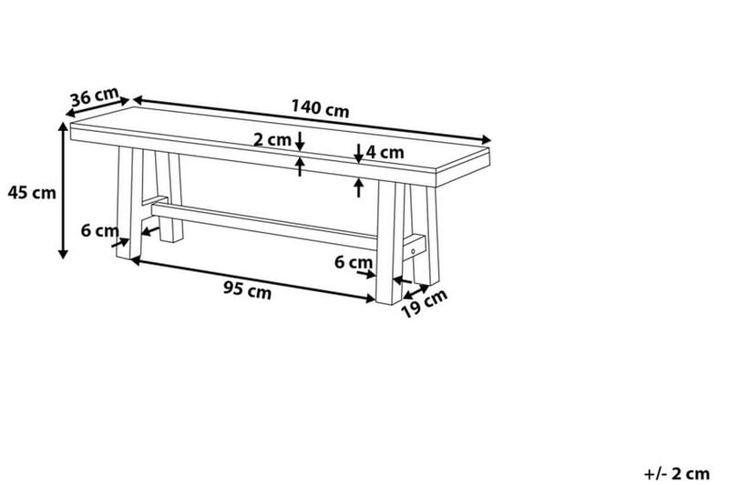 Scania Trädgårdsbänk 140 cm - Brun/Svart - Utemöbler & utemiljö - Utesoffa - Trädgårdsbänk & utebänk