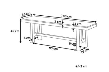 Scania Trädgårdsbänk 140 cm - Brun/Vit - Utemöbler & utemiljö - Utesoffa - Trädgårdsbänk & utebänk