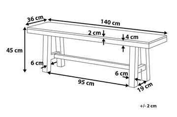 Scania Trädgårdsbänk 140 cm - Brun/Vit - Utemöbler & utemiljö - Utesoffa - Trädgårdsbänk & utebänk