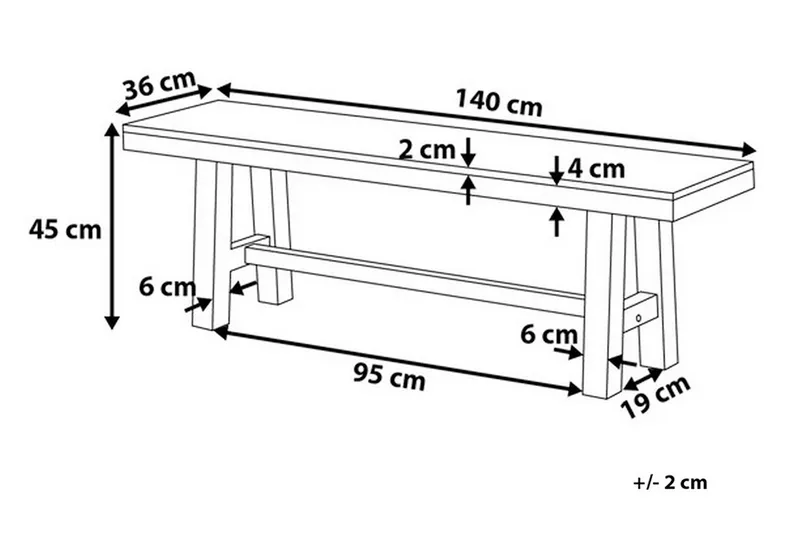 Scania Trädgårdsbänk 140 cm - Brun/Vit - Utemöbler & utemiljö - Utesoffa - Trädgårdsbänk & utebänk