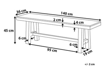 Scania Trädgårdsbänk 140 cm - Brun/Vit - Utemöbler & utemiljö - Utesoffa - Trädgårdsbänk & utebänk