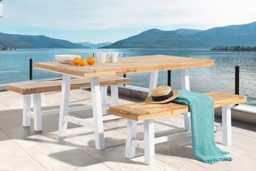 Scania Trädgårdsbänk 140 cm - Brun/Vit - Utemöbler & utemiljö - Utesoffa - Trädgårdsbänk & utebänk