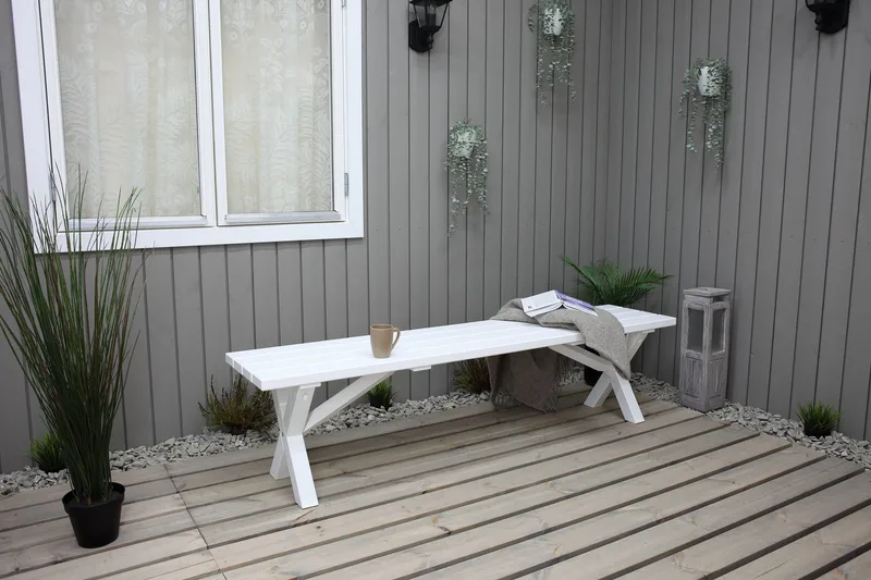 Scottsdale Bänk Utomhus 180 cm Vit - KWA - Utemöbler & utemiljö - Utesoffa - Trädgårdsbänk & utebänk
