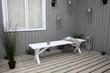 Scottsdale Bänk Utomhus 180 cm Vit - KWA - Utemöbler & utemiljö - Utesoffa - Trädgårdsbänk & utebänk