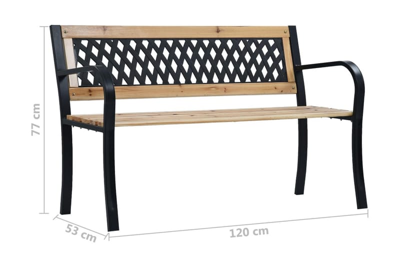 Trädgårdsbänk 120 cm trä - Brun - Trädgårdsbänk & utebänk