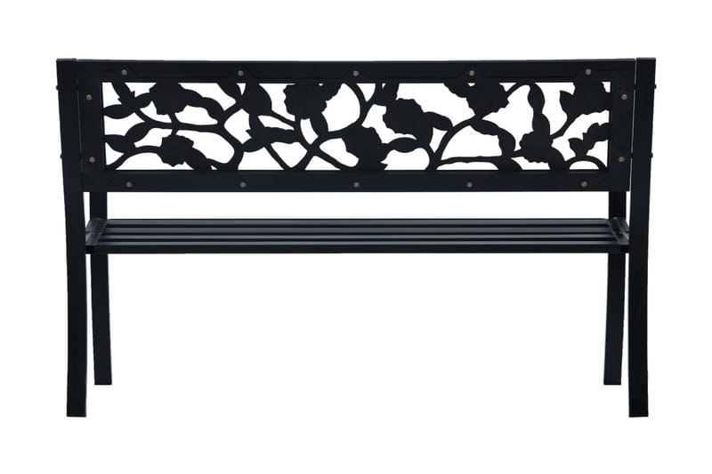 Trädgårdsbänk 125 cm svart stål - Svart - Trädgårdsbänk & utebänk