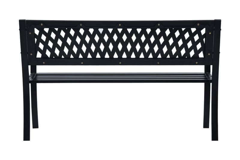 Trädgårdsbänk 125 cm svart stål - Svart - Trädgårdsbänk & utebänk