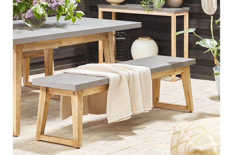 Trädgårdsbänk 160 cm grå ORIA - Grå - Utemöbler & utemiljö - Utesoffa - Trädgårdsbänk & utebänk