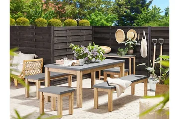 Trädgårdsbänk 160 cm grå OSTUNI - Grå - Utemöbler & utemiljö - Utesoffa - Trädgårdsbänk & utebänk