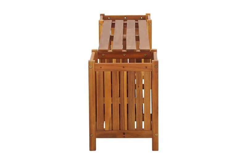 Trädgårdsbänk med 2 odlingslådor 150x30x40 cm massivt akacia - Brun - Trädgårdsbänk & utebänk