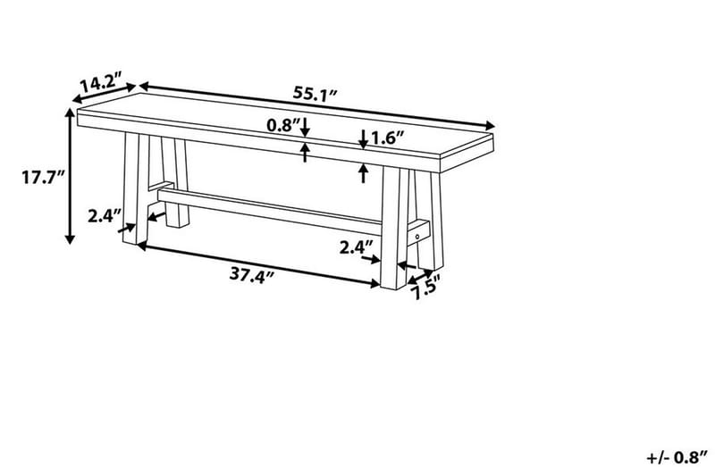 Trädgårdsbänk Scania 140 cm - Brun/Svart - Trädgårdsbänk & utebänk