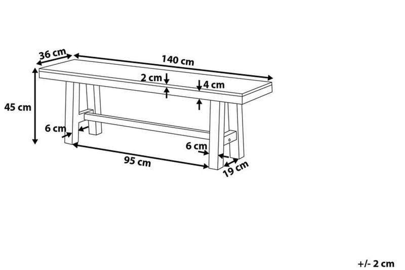 Trädgårdsbänk Scania 140 cm - Brun/Svart - Trädgårdsbänk & utebänk