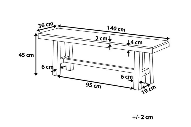 Trädgårdsbänk Scania 140 cm - Brun/Vit - Trädgårdsbänk & utebänk