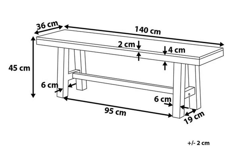 Trädgårdsbänk Scania 140 cm - Brun/Vit - Trädgårdsbänk & utebänk