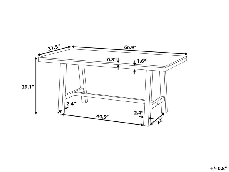 Tr�ädgårdsbord Scania 170 cm - Trä|Natur - Trädgårdsbänk & utebänk