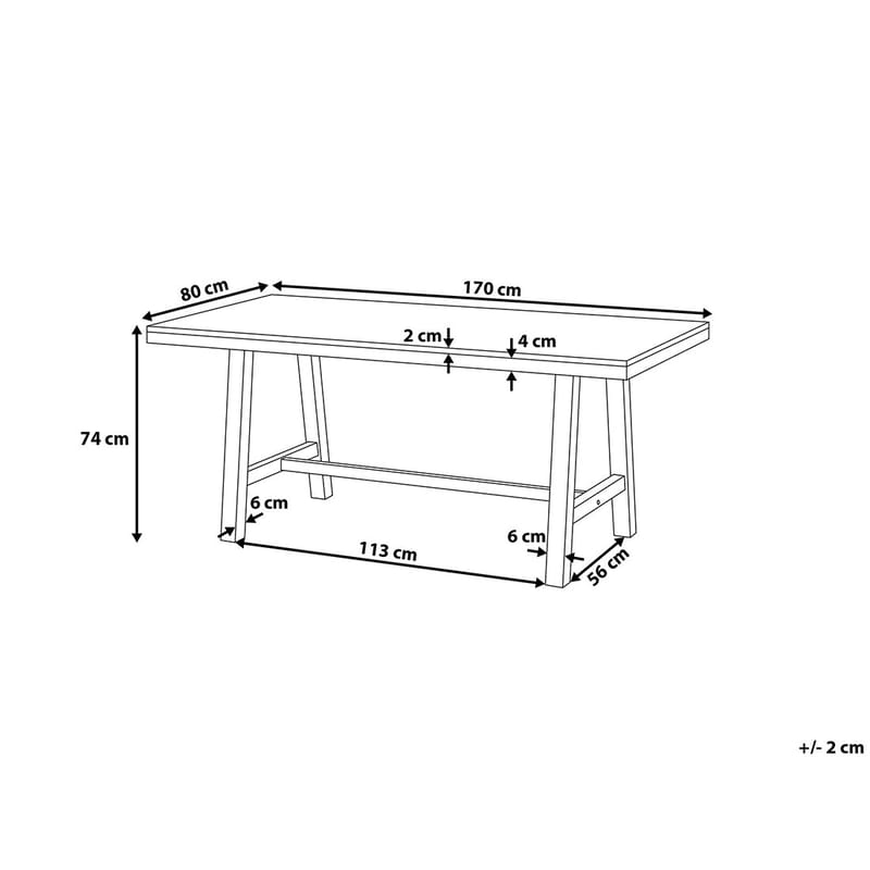 Trädgårdsbord Scania 170 cm - Trä/Natur - Trädgårdsbänk & utebänk