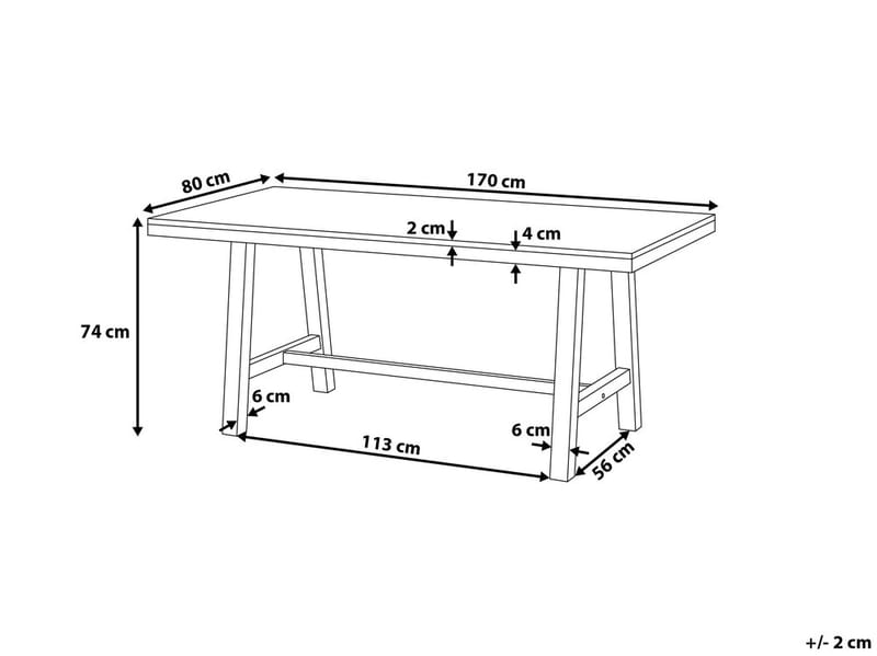 Trädgårdsbord Scania 170 cm - Trä|Natur - Trädgårdsbänk & utebänk