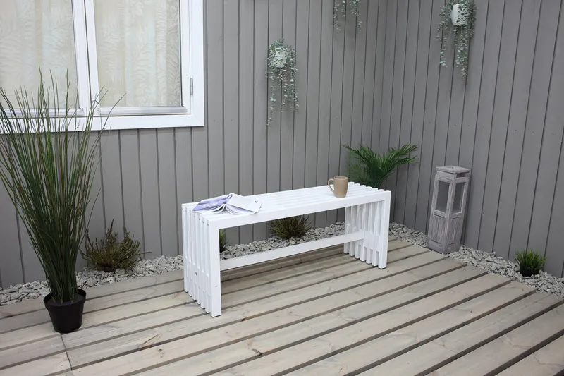 Ulrey Bänk Utomhus - Vit - Utemöbler & utemiljö - Utesoffa - Trädgårdsbänk & utebänk