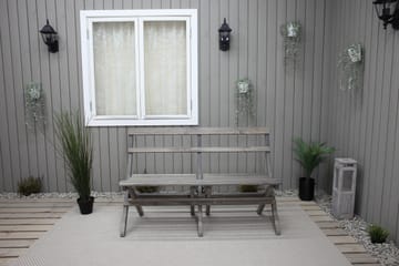 Utebänk Larios 130 cm - Grå - Utemöbler & utemiljö - Utesoffa - Trädgårdsbänk & utebänk