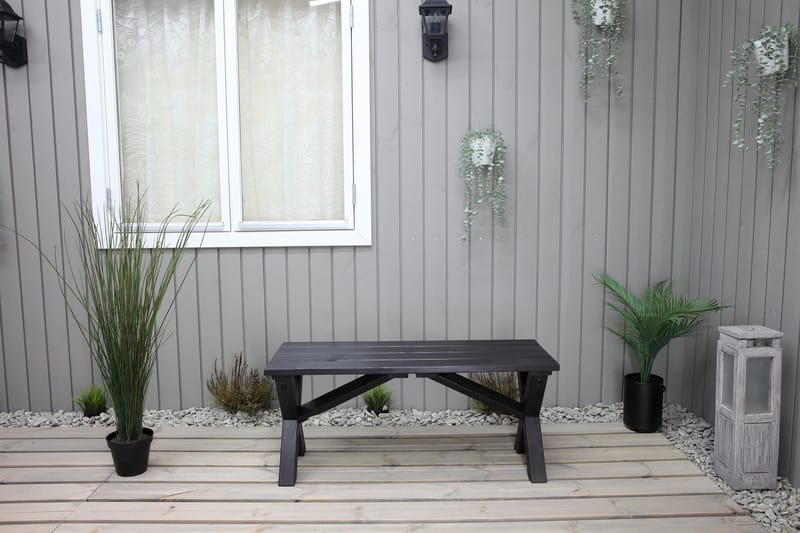Utebänk Lietinna 100 cm - Svart - Utemöbler & utemiljö - Utesoffa - Trädgårdsbänk & utebänk