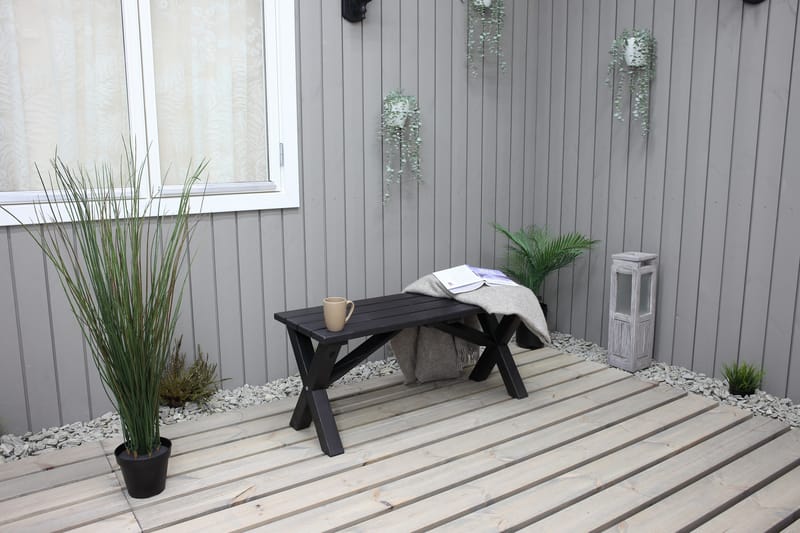 Utebänk Lietinna 100 cm - Svart - Utemöbler & utemiljö - Utesoffa - Trädgårdsbänk & utebänk