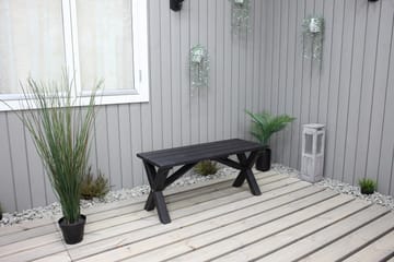 Utebänk Lietinna 100 cm - Svart - Utemöbler & utemiljö - Utesoffa - Trädgårdsbänk & utebänk