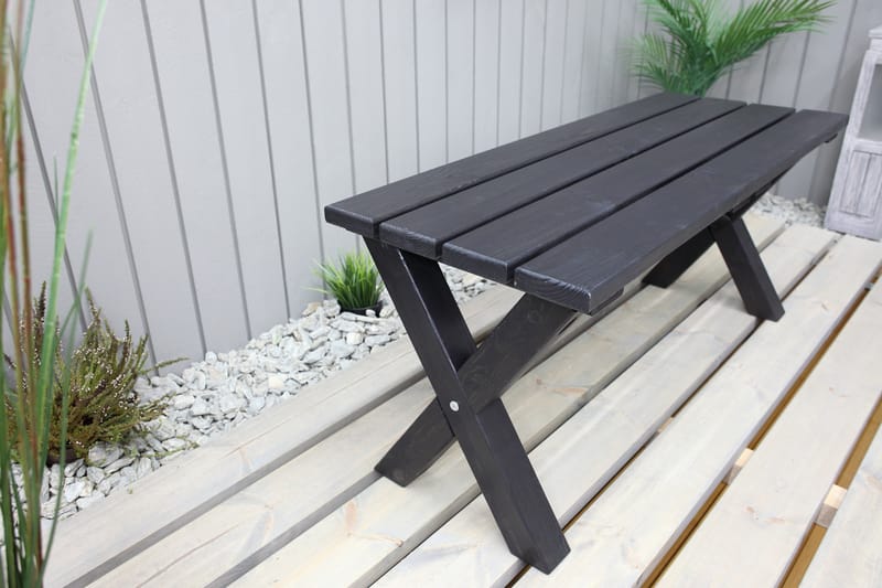 Utebänk Lietinna 100 cm - Svart - Utemöbler & utemiljö - Utesoffa - Trädgårdsbänk & utebänk