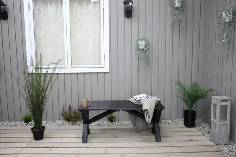 Utebänk Lietinna 100 cm - Svart - Utemöbler & utemiljö - Utesoffa - Trädgårdsbänk & utebänk