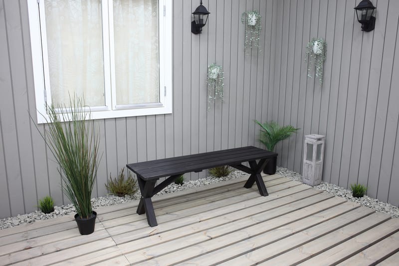 Utebänk Lietinna 140 cm - Svart - Utemöbler & utemiljö - Utesoffa - Trädgårdsbänk & utebänk