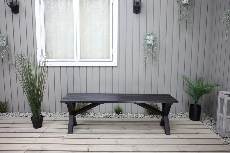 Utebänk Lietinna 140 cm - Svart - Utemöbler & utemiljö - Utesoffa - Trädgårdsbänk & utebänk
