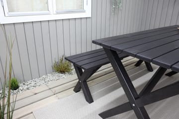Utebänk Lietinna 140 cm - Svart - Utemöbler & utemiljö - Utesoffa - Trädgårdsbänk & utebänk