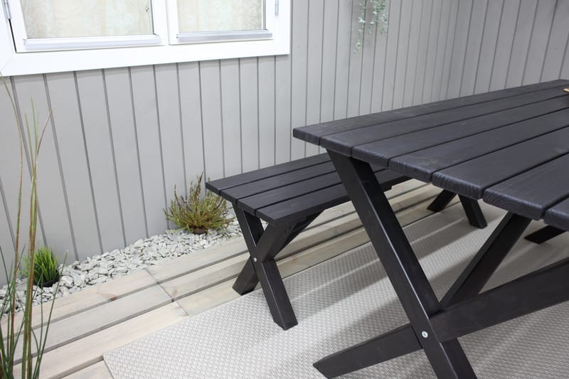 Utebänk Lietinna 140 cm - Svart - Utemöbler & utemiljö - Utesoffa - Trädgårdsbänk & utebänk