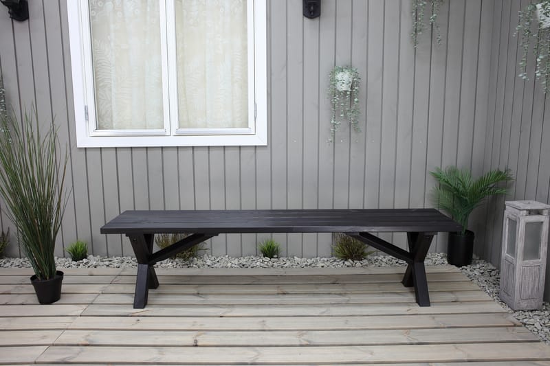 Utebänk Lietinna 180 cm - Svart - Utemöbler & utemiljö - Utesoffa - Trädgårdsbänk & utebänk