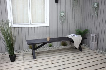 Utebänk Lietinna 180 cm - Svart - Utemöbler & utemiljö - Utesoffa - Trädgårdsbänk & utebänk