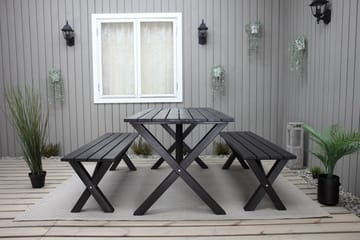 Utebänk Lietinna 180 cm - Svart - Utemöbler & utemiljö - Utesoffa - Trädgårdsbänk & utebänk