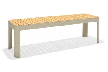 Utebänk Portals 143 cm - Vit/trä - Utemöbler & utemiljö - Utesoffa - Trädgårdsbänk & utebänk
