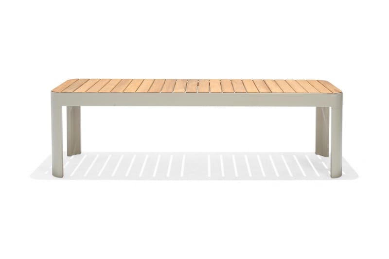 Utebänk Portals 143 cm - Vit/trä - Utemöbler & utemiljö - Utesoffa - Trädgårdsbänk & utebänk
