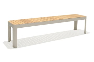 Utebänk Portals 182 cm - Vit/trä - Utemöbler & utemiljö - Utesoffa - Trädgårdsbänk & utebänk