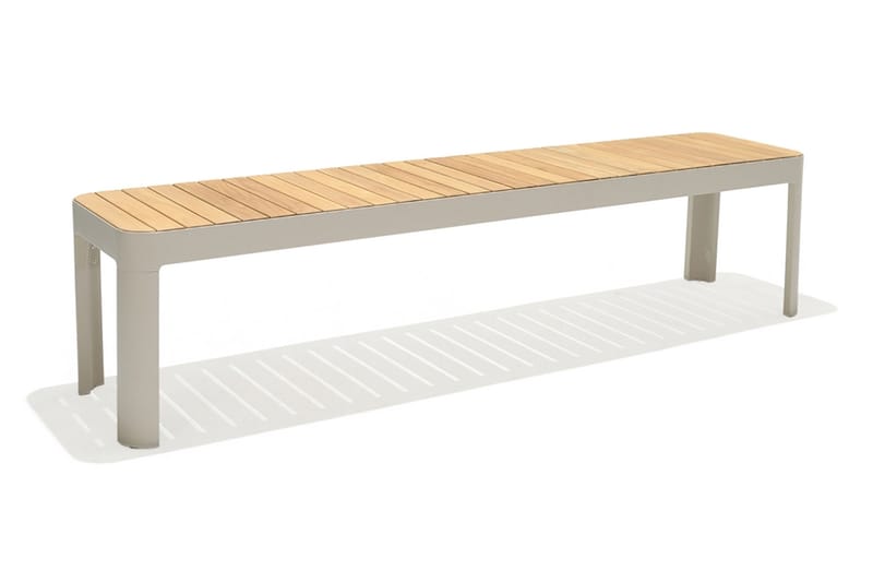 Utebänk Portals 182 cm - Vit/trä - Utemöbler & utemiljö - Utesoffa - Trädgårdsbänk & utebänk