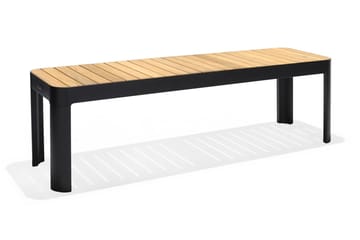 Utebänk Portals 143 cm - Svart/Trä - Utemöbler & utemiljö - Utesoffa - Trädgårdsbänk & utebänk