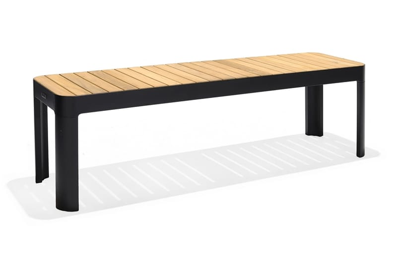 Utebänk Portals 143 cm - Svart/Trä - Utemöbler & utemiljö - Utesoffa - Trädgårdsbänk & utebänk