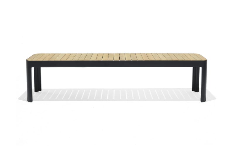 Utebänk Portals 182 cm - Svart/Trä - Utemöbler & utemiljö - Utesoffa - Trädgårdsbänk & utebänk